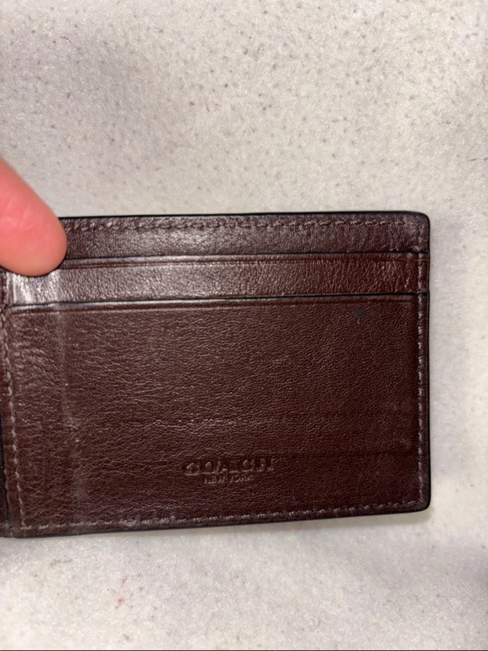Coach Dark Brown Leather Card Holder Wallet